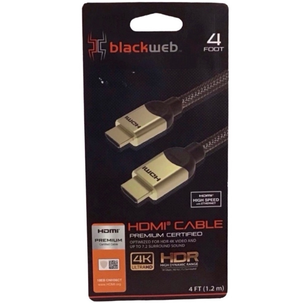 Blackweb Premium Certified HDMI 4 ft. Cable (NWT)